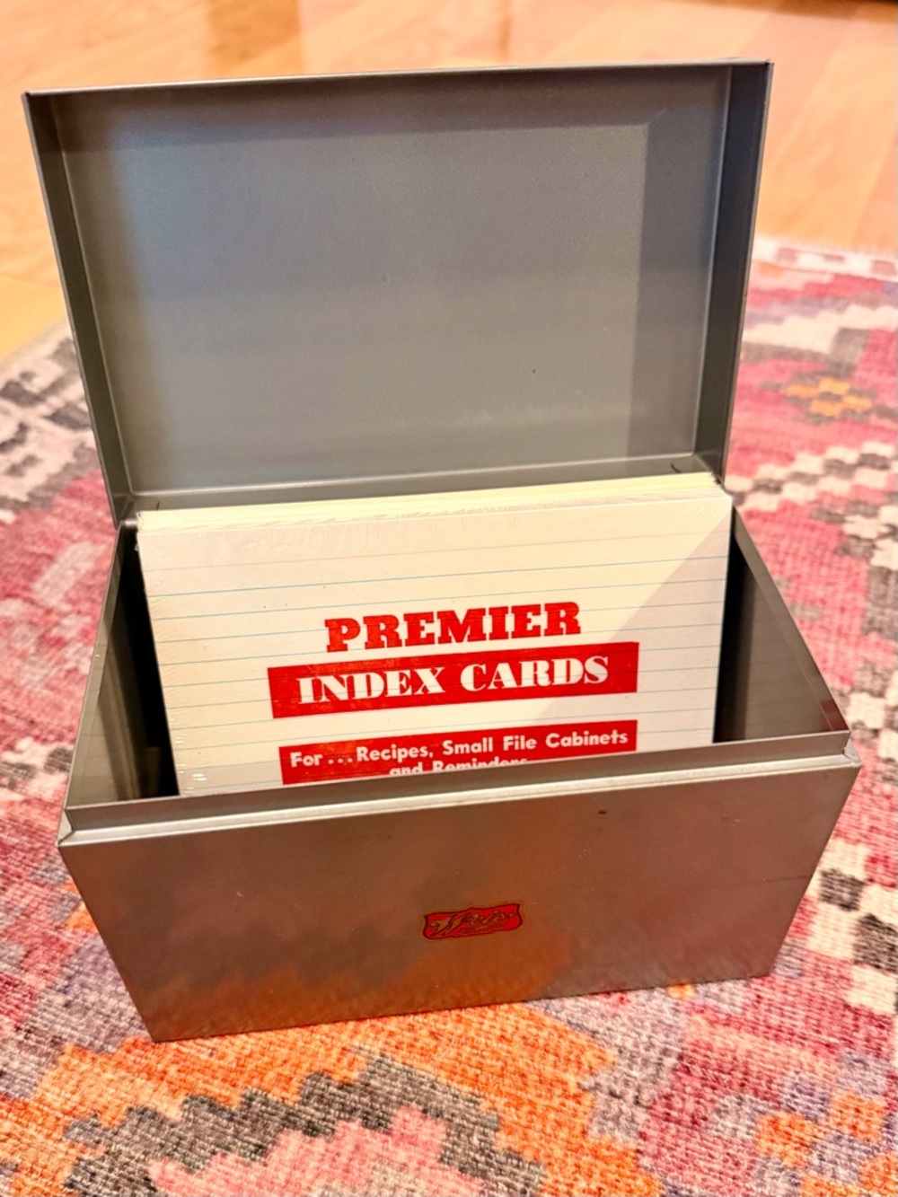 Vintage Metal Index Box with Premier Index Cards